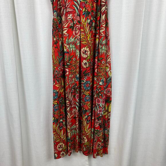 Soft Surroundings Orange Tropical Floral Onani Maxi Dress Sz.1X - Picture 6 of 13
